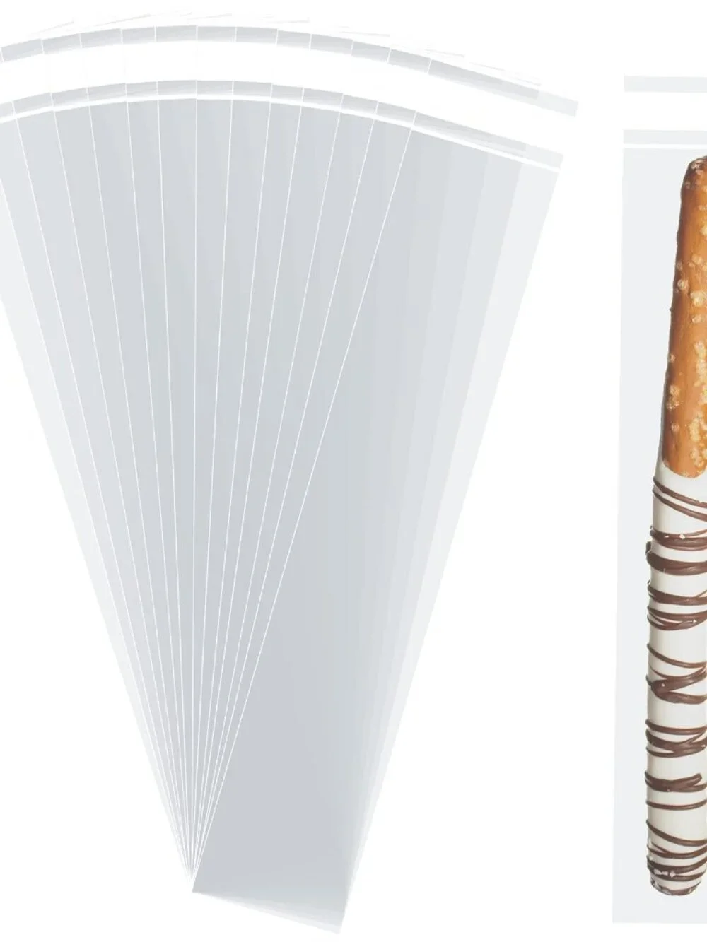 Morepack Self Sealing Cellophane Bags,2x10 Inches 100 Pcs Clear Pretzel Rod Bags